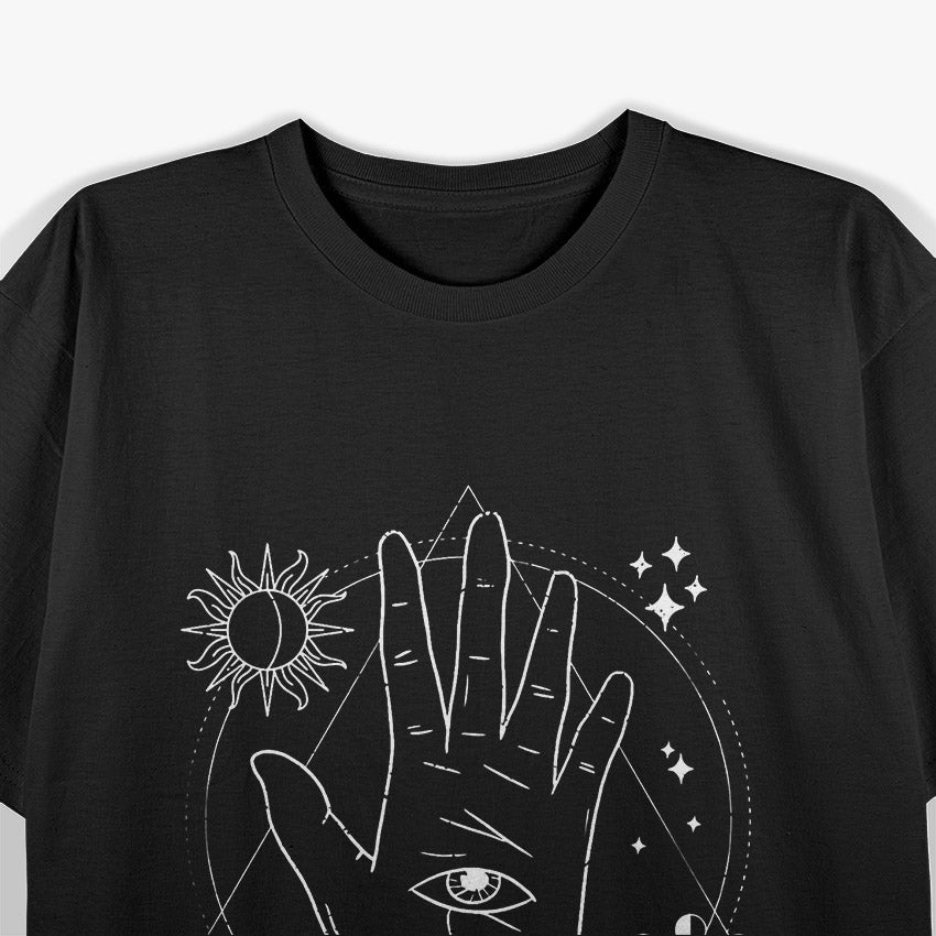 Spiritual Mystical Symbol All Seeing Eye Hamsa Hand T-Shirt