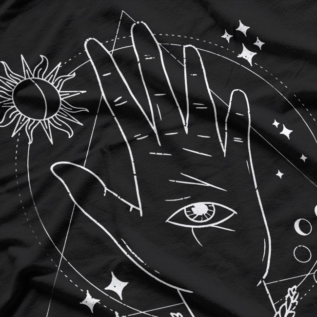 Spiritual Mystical Symbol All Seeing Eye Hamsa Hand T-Shirt