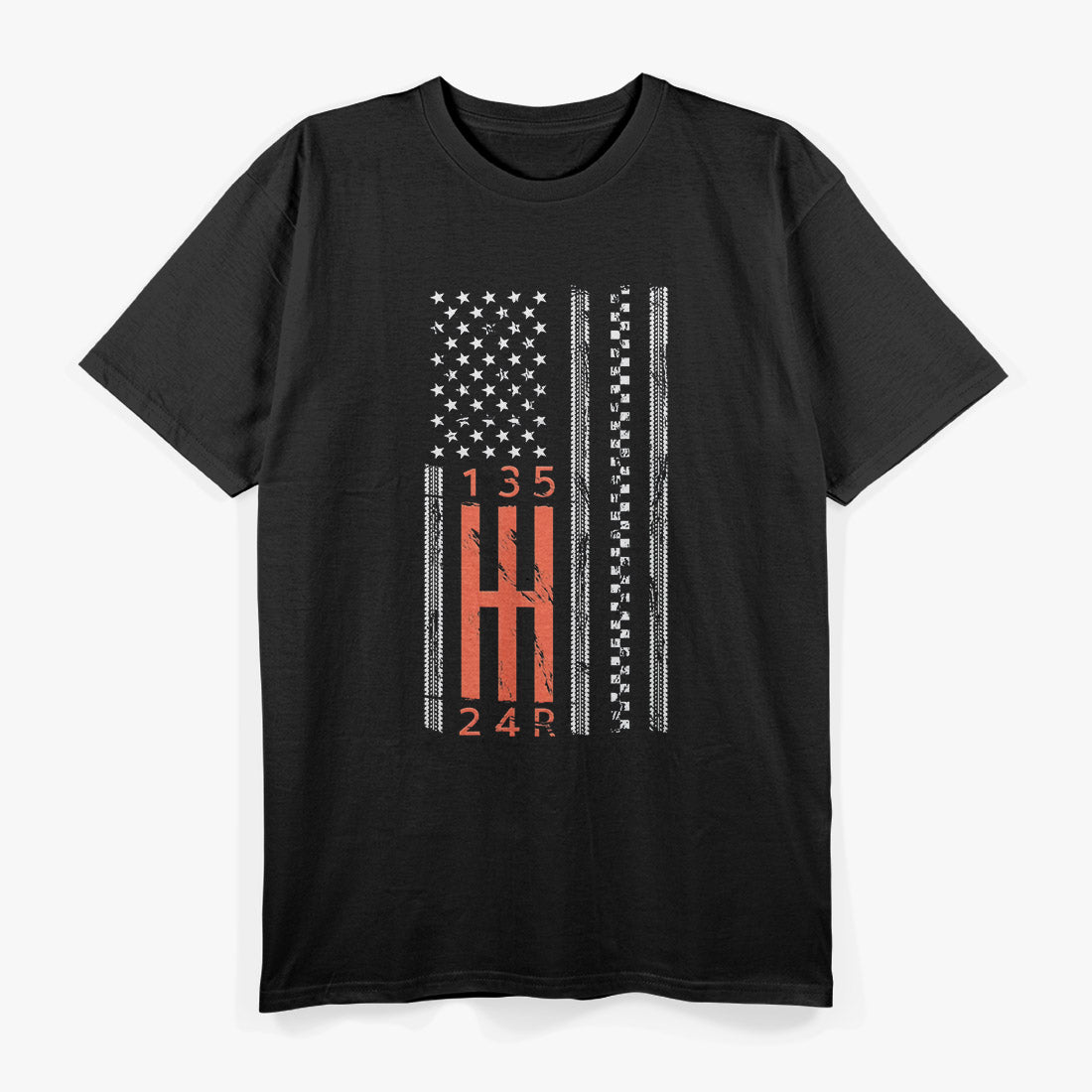 Stick Shift American Flag Manual Transmission Driver T-shirt