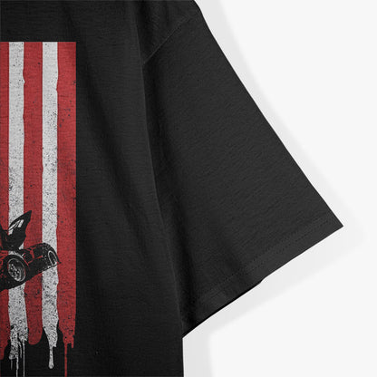 USA Flag ATV Four Wheeler Quad Bike Off-Road Adventure T-Shirt