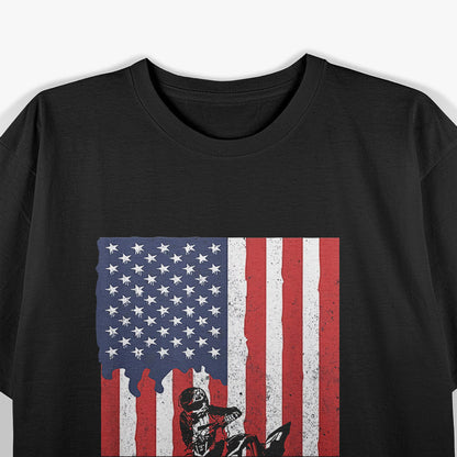 USA Flag ATV Four Wheeler Quad Bike Off-Road Adventure T-Shirt