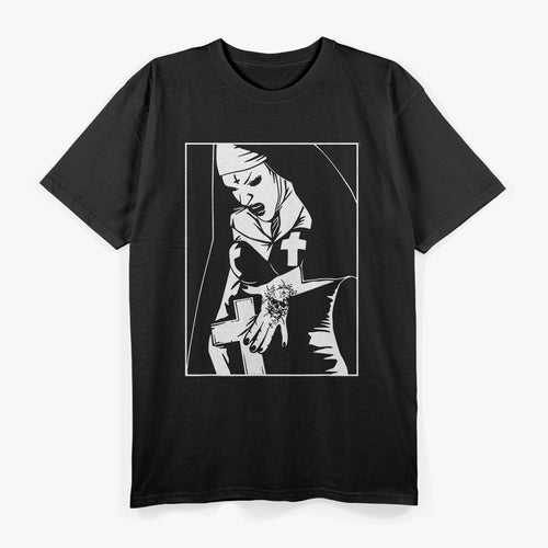 Angry Nun Tattoos Unholy Rebel T-Shirt