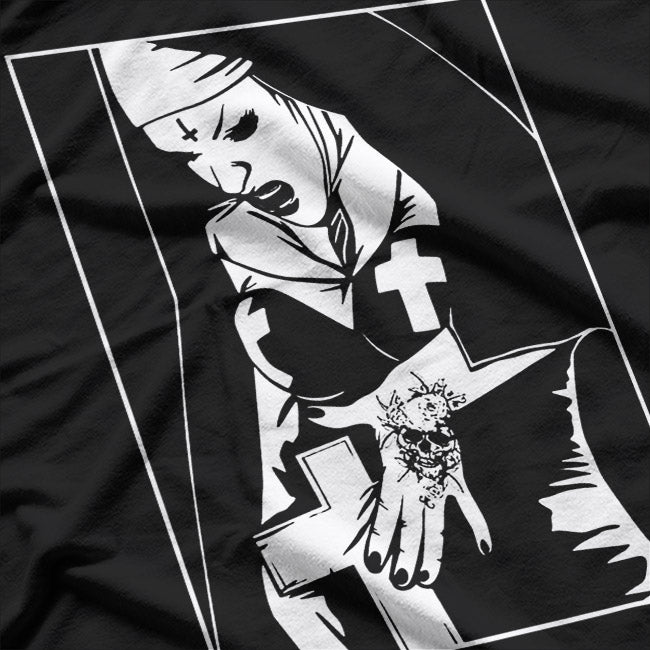 Angry Nun Tattoos Unholy Rebel T-Shirt