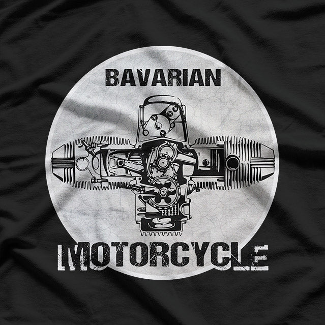 Vintage Bavarian Motorcycle Boxer Engine Inspired Graphic T-Shirt