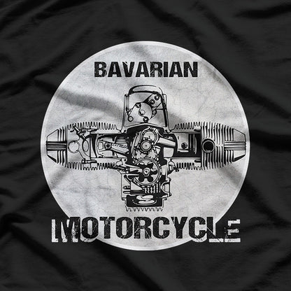 Vintage Bavarian Motorcycle Boxer Engine Inspired Graphic T-Shirt