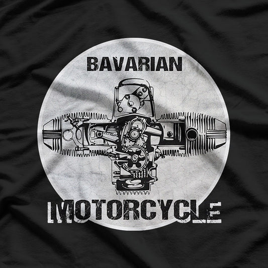 Vintage Bavarian Motorcycle Boxer Engine Inspired Graphic T-Shirt