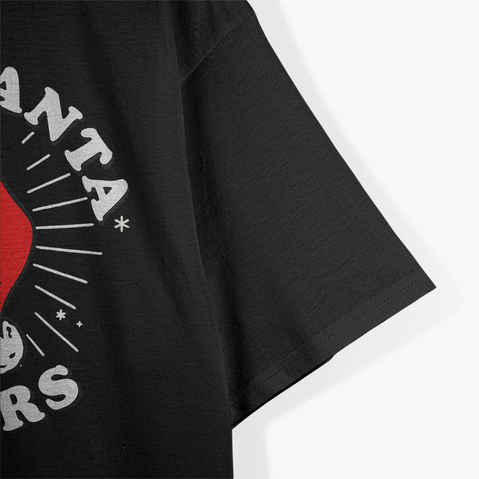 Black Santa – Line Art Holiday Christmas Graphic T-Shirt