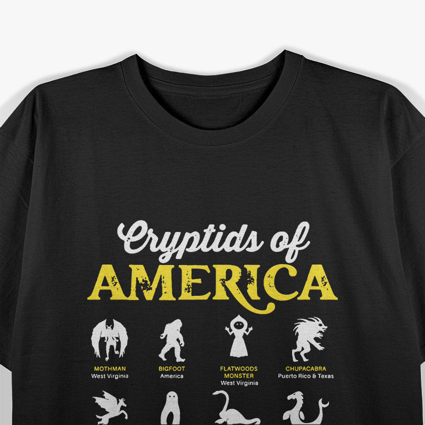 American Cryptids – Mothman Chupacabra Frogman Jersey Devil Love T-Shirt