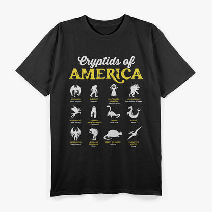 American Cryptids – Mothman Chupacabra Frogman Jersey Devil Love T-Shirt