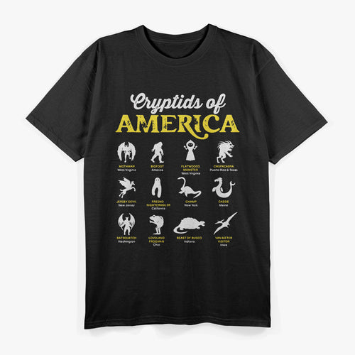 American Cryptids – Mothman Chupacabra Frogman Jersey Devil Love T-Shirt