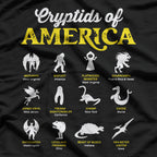 American Cryptids – Mothman Chupacabra Frogman Jersey Devil Love T-Shirt
