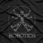 Da Vinci Vitruvian Robot Funny Robotics Engineer Science Geek T-Shirt