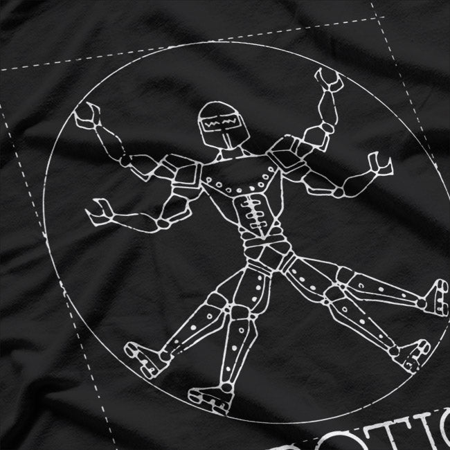 Da Vinci Vitruvian Robot Funny Robotics Engineer Science Geek T-Shirt