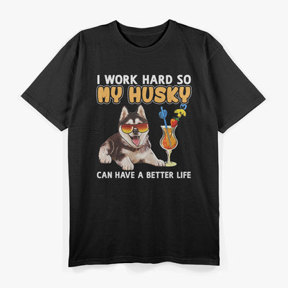 Quirky Husky with Attitude Funny Pet Lover Design T-Shirt