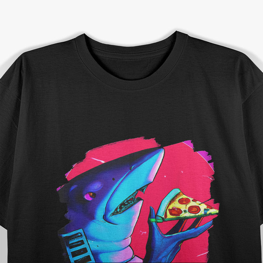 Funny Shark Eating Pizza – Cool Pizza Sharks Design T-Shirt