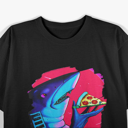 Funny Shark Eating Pizza – Cool Pizza Sharks Design T-Shirt