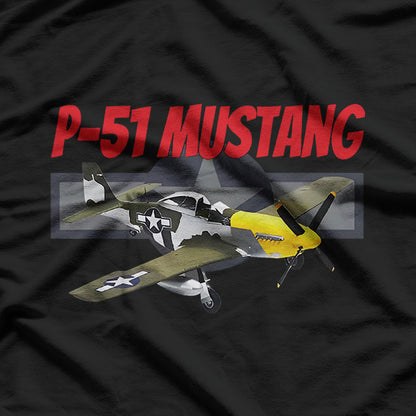 Vintage Warbird – Classic P-51 Mustang Aviation Design T-Shirt