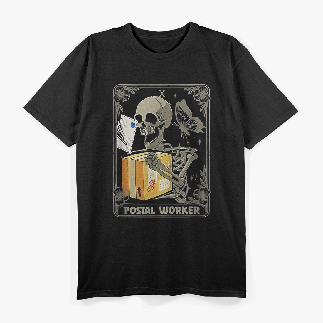 Skeleton Mailman – Spooky Postal Worker Humor T-Shirt