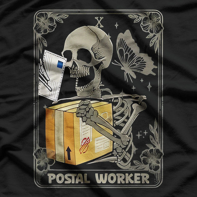 Skeleton Mailman – Spooky Postal Worker Humor T-Shirt