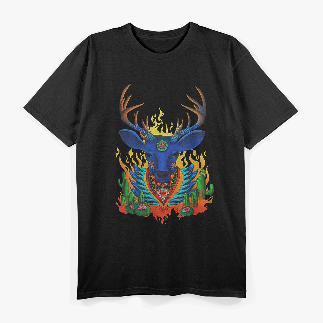Third Eye Huichol Deer Inspired Spiritual Art T-Shirt