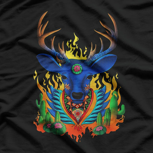Third Eye Huichol Deer Inspired Spiritual Art T-Shirt