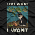 Funny Tuxedo Cat Gardening – Cute Cat Lover Gift T-Shirt