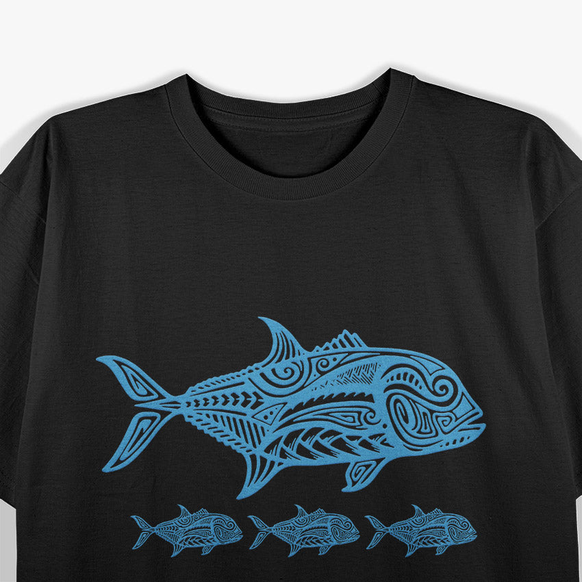 Hawaiian Tribal Fishing – Ulua Angler Retro Island Culture T-Shirt