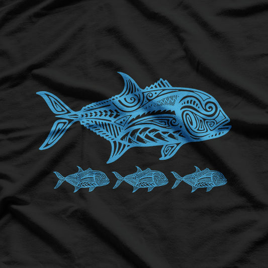Hawaiian Tribal Fishing – Ulua Angler Retro Island Culture T-Shirt