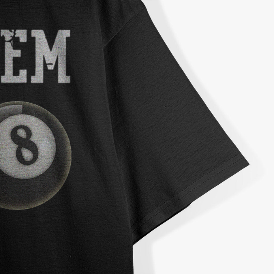 Unique Billiards 8 Ball Pool Player Graphic T-Shirt