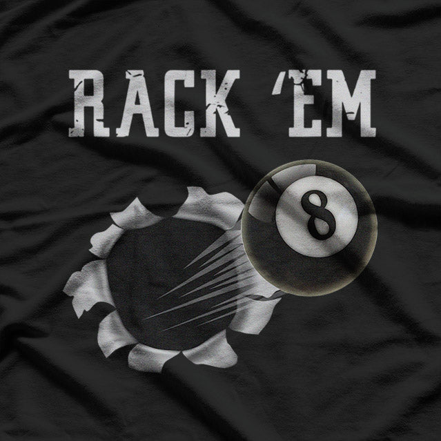 Unique Billiards 8 Ball Pool Player Graphic T-Shirt