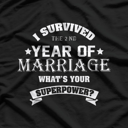 2nd Wedding Anniversary 2 Years Married Gift T-Shirt