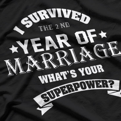 2nd Wedding Anniversary 2 Years Married Gift T-Shirt