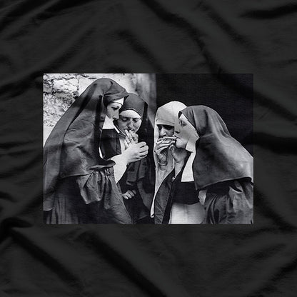 Vintage Smoking Nuns – Hilarious Female Leisure Tee T-Shirt