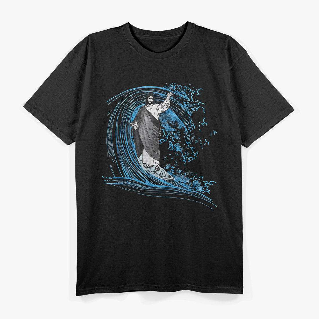 Surfing Jesus – Funny Christian Beach Humor T-Shirt