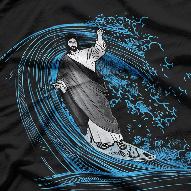 Surfing Jesus – Funny Christian Beach Humor T-Shirt