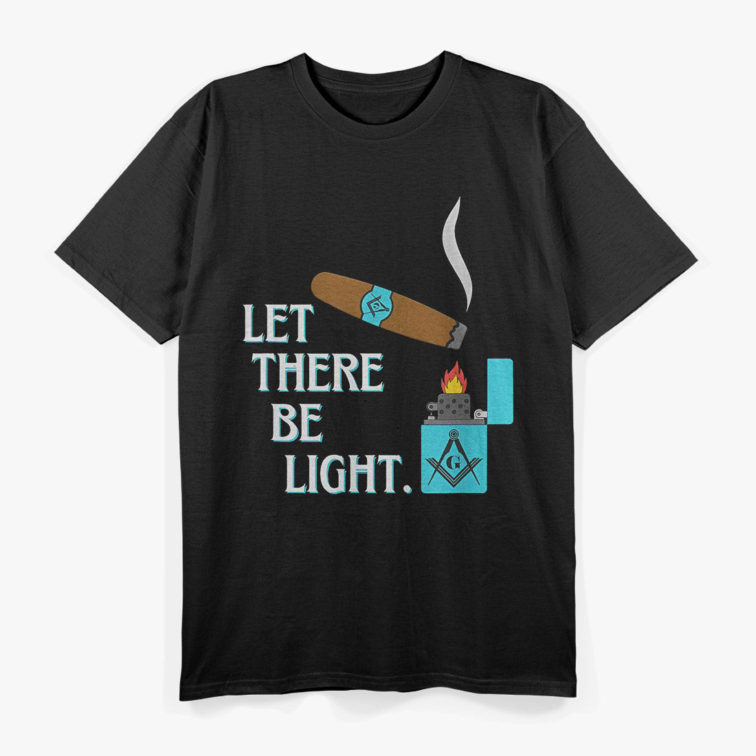 Masonic Inspired Graphic – Let There Be Light Cigar Lounge T-Shirt