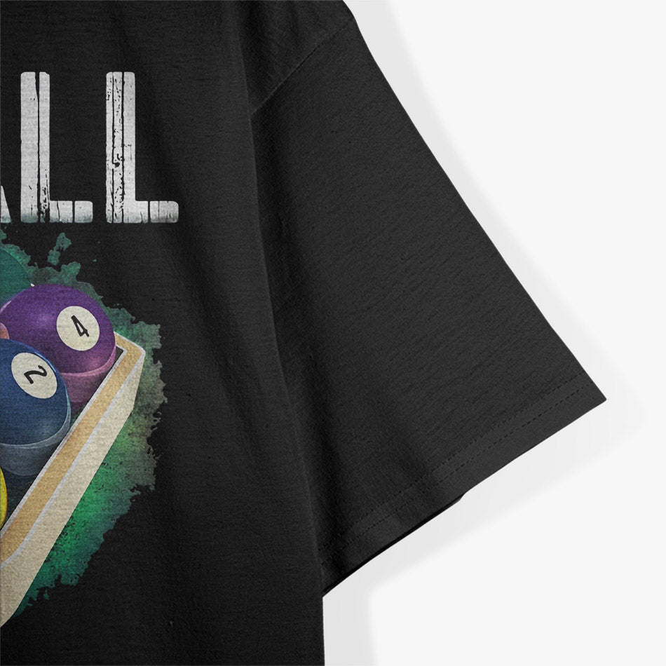 Pool Billiards 9 Ball Game Player Retro Sports Graphic T-Shirt