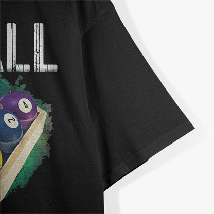 Pool Billiards 9 Ball Game Player Retro Sports Graphic T-Shirt
