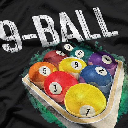 Pool Billiards 9 Ball Game Player Retro Sports Graphic T-Shirt