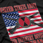 US Army 7th Infantry Division Veteran – American Flag T-Shirt
