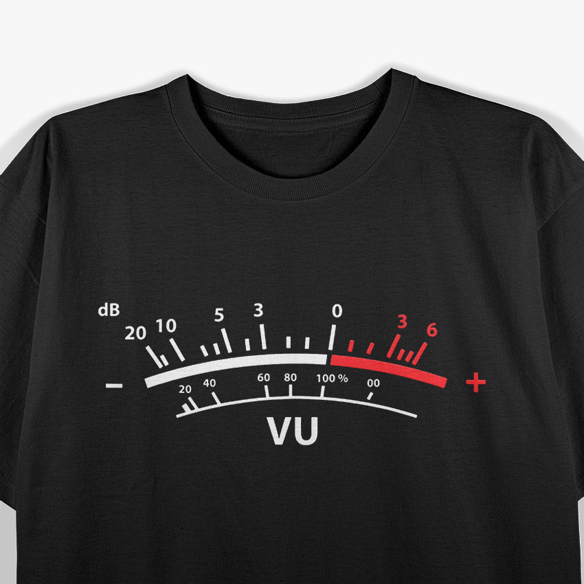 VU Meter dB DJ Audio Level Music Producer Graphic T-Shirt