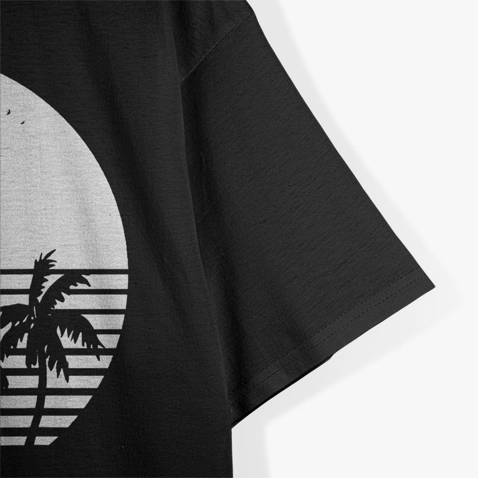 Vintage Birds Sunset Beach Palm Trees Aesthetic Summer T-Shirt
