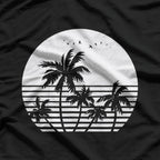 Vintage Birds Sunset Beach Palm Trees Aesthetic Summer T-Shirt