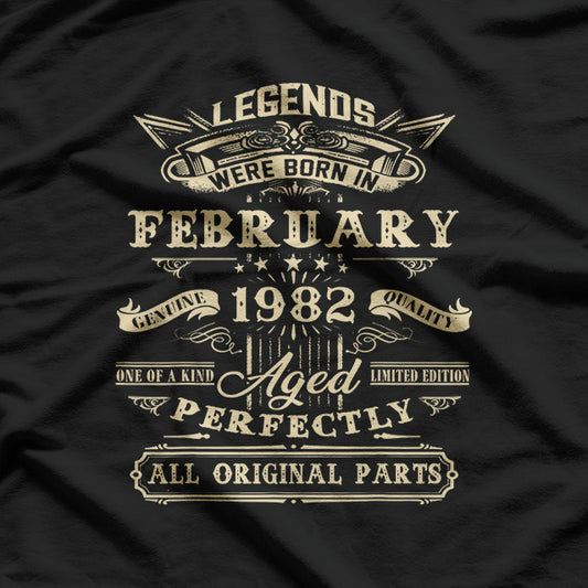 Legends Born February 1982 Funny Birthday T-Shirt