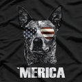 Patriotic Dog Celebrating Independence Day USA Flag T-Shirt