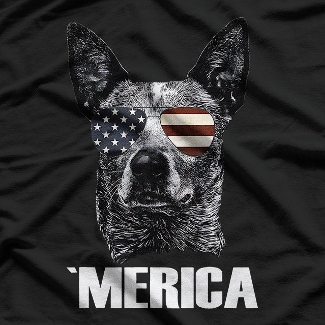 Patriotic Dog Celebrating Independence Day USA Flag T-Shirt