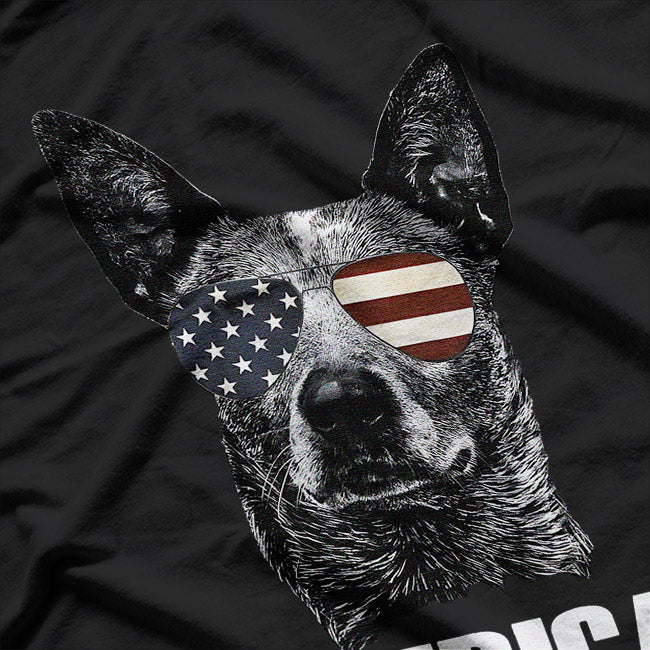 Patriotic Dog Celebrating Independence Day USA Flag T-Shirt