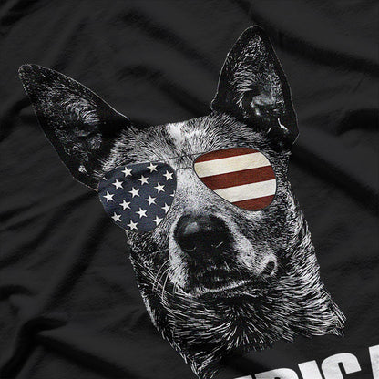 Patriotic Dog Celebrating Independence Day USA Flag T-Shirt