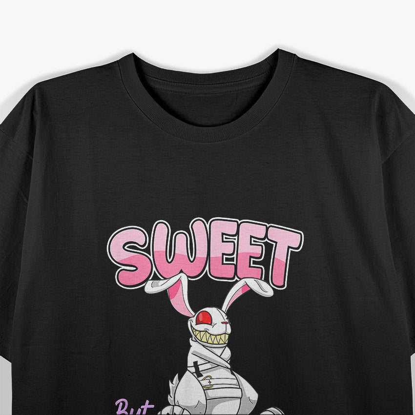 Sweet But Psycho Creepy Gothic Bunny Funny Humor T-Shirt