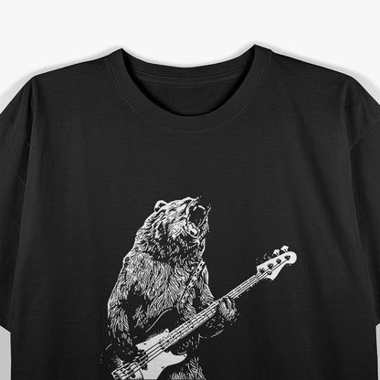 Bear Rocking The Bass Guitar For Music Lovers T-Shirt